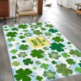 thumbnail image 2 of St. Patrick's Day Area Rugs 4'x6', Washable Small Throw Rugs for Office Bathroom, Spring Lucky Green Shamrock Cloud Blue Indoor Outdoor Rug Non-Slip Low Pile Carpet Runner Reversible Floor Mats, 2 of 8