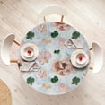 thumbnail image 4 of Ambesonne Floral Fitted Round Tablecloth, Oil Painting Wild Rose Print, 45"- 56" Diameter, Pale Blue and Warm Taupe, 4 of 5