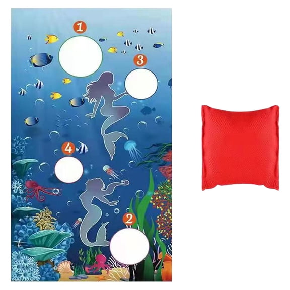Yunhgft Hanging Sandbag Throwing Game 30"x53" Party Supplies Throwing Bags Sandbag Flag