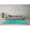 thumbnail image 3 of Ahgly Company Machine Washable Indoor Square Persian Turquoise Blue Traditional Area Rugs, 8' Square, 3 of 4