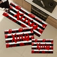 thumbnail image 5 of YIMEIS Valentine's Day Red Lips Black and White Stripes Kitchen Mat Washable Non-Skid Absorbent Runner Rugs (16''24''/20''32''/47''18'') - 3 Pcs Recommended for Kitchen Sink Front/Floor, 5 of 10