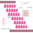 thumbnail image 4 of Set de 30 unidades Glamnetic de Press On Nails, color rosa intenso, opaco, ovalado, 4 of 6