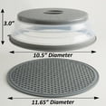 thumbnail image 3 of 2 in 1, Microwave Splatter Cover for Food & Silicone Placemat, Collapsible & Vented Plate & Dish Cover, BPA Free Splatter Guard Lid, Trivet Pot Holders for Kitchen, Grey, Knox Home & Health, 3 of 6