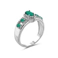 thumbnail image 3 of JewelersClub Emerald Ring Birthstone Jewelry – 0.75 Carat Emerald 0.925 Sterling Silver Ring Jewelry with White Diamond Accent – Gemstone Rings with Hypoallergenic 0.925 Sterling Silver Band, 3 of 4