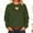 Army Green, variant on Womens Solid Color Long Sleeve Sweatshirts Crew Neck Cut Out Front Fitted Casual Dressy Fall Hoodless Sweatshirts M