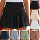 thumbnail image 4 of MKLEKYY Pantalones Cortos para Mujer, de Cintura Alta Elástica, Plisados, con Volantes, Bonitos, Informales y Fluidos para La Playa, 4 of 4