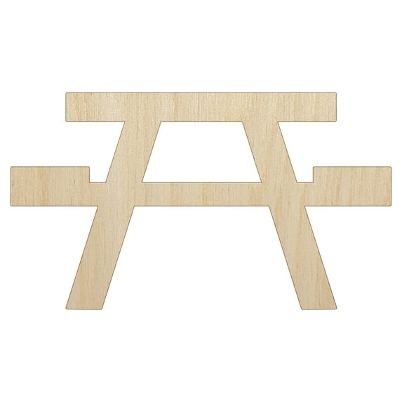 Picnic Table Solid Wood Shape Unfinished Piece Cutout Craft DIY Projects - 6.25 Inch Size - 1/4 Inch Thick