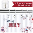 thumbnail image 3 of 4th of July Gnome Truck Shower Curtain for Bathroom Independence Day Fireworks Decorative Bath Curtain 72 x 72 Inch Polyester Fabric Waterproof Bathroom Curtain with 12 Hooks, 3 of 6