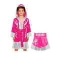 thumbnail image 3 of Haitryli Kids Boys Girls 2pcs Boxing Uniform Robe Shorts Kickboxing Muay Thai Combat Martial Arts Tracksuit Hot Pink Silver 6, 3 of 7