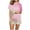 Hot Pink, variant on Tnhcen Women's 2 Piece Print Pajamas Set Button Short Sleeve Top Shorts Sleepwear Home Clothes Set S-2XL