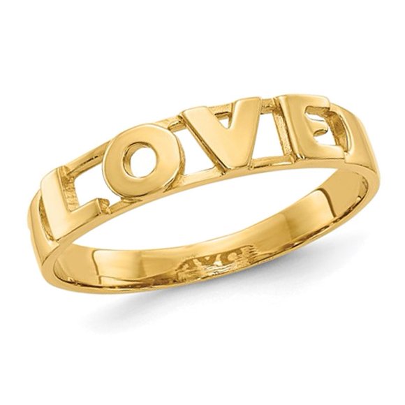 10K Yellow Gold Polished LOVE Ring Band (SIZE 7)