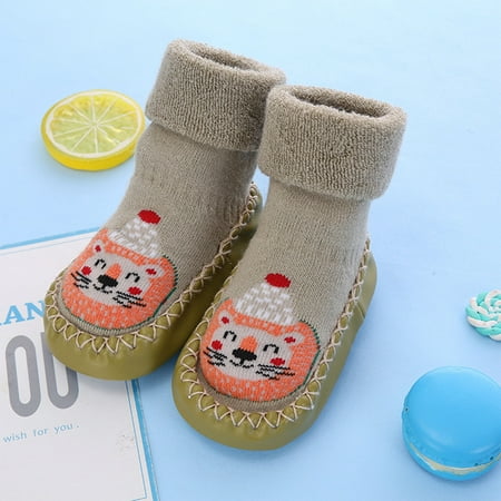 

Huachen Newborn Baby Boys Girls Cartoon Cute Warm Floor Socks Anti-Slip Baby Step Socks