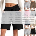 thumbnail image 4 of AKOEE Casual Shorts Womens Soft Elastic Drawstring Sweatshorts Loose Summer Wide Leg Short with Pockets, Brown XL, 4 of 6