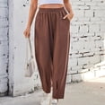 thumbnail image 3 of REALiKUN Drawstring Wide Leg Pants for Women Elastic Waist Loose Versatile Comfy Lounge Trousers with Pockets, 3 of 8