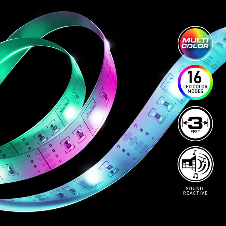 Xtreme Lit 3ft Multicolor LED Strip, 16 Unique Colors/4 Modes 