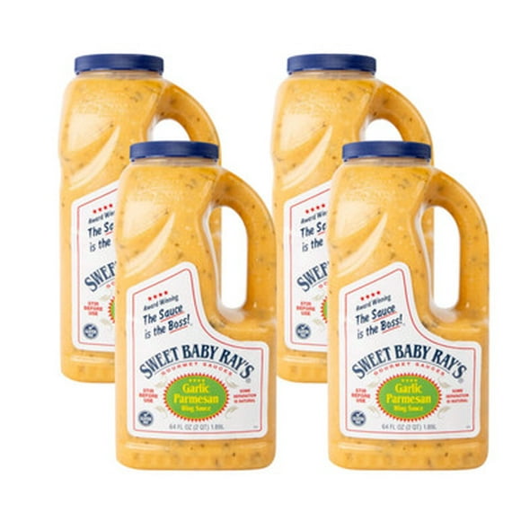 Sweet Baby Ray's Sauce pour Ailes à l'Ail et au Parmesan, Glaçage Gastronomique Crémeux et Savoureux, Pichet de 0,5 Gallon (64 oz), Caisse de 4