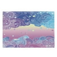 thumbnail image 1 of Crazy Art Cutting Board, Fantasy World Pattern of Dreamy Clouds Spirals Stars Color Change Effect, Decorative Tempered Glass Cutting and Serving Board, in 3 Sizes, by Ambesonne, 1 of 2