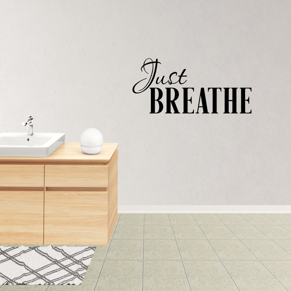 Just Breathe Vinyl Wall Decal Quote Lettering Words Graphics Home Decor