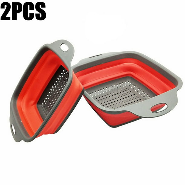 Collapsible Colander Set of 2 Pasta Colanders for Kitchen, Space Saving Collapsible Colander Set