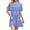 1# Blue Floral, variant on Summer Dresses for Women Short Sleeve Crewneck Shirt Dress Casual Ruffle Hem Swimming Skirts Loose Mini Dresses