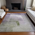 thumbnail image 5 of HomeRoots 665288 8 x 10 ft. Purple, Ivory & Green Abstract Transitional Washable Machine Made Rectangle Area Rug with UV Protection, 5 of 9