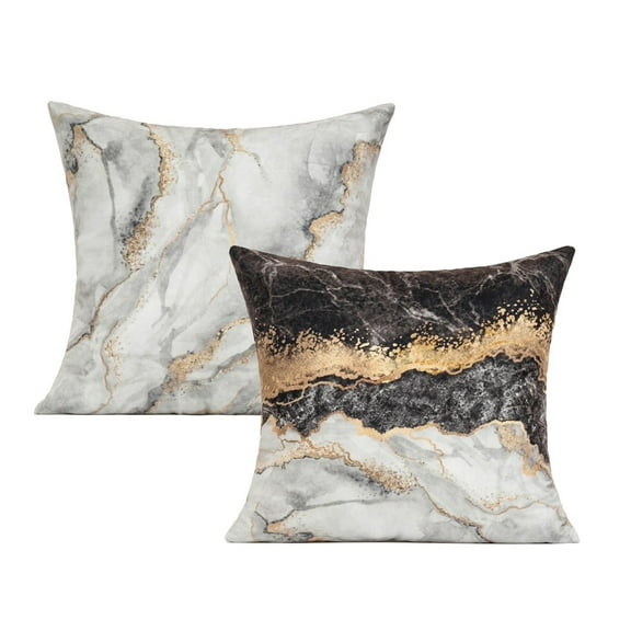 Decorative Throw Pillow Covers 18x18 inch Set of 2 Square Cushion Case for Decor Living Room Couch Bed Sofa,Black