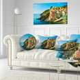 thumbnail image 3 of Designart Riomaggiore Village Rocky Beach - Seascape Throw Pillow - 12x20, 3 of 5