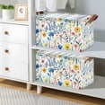 thumbnail image 2 of Yayeee Foldable Storage Basket for Shelves Waterproof Cloth Bins with Handles, Blue Wildflower Pattern, 2 of 7