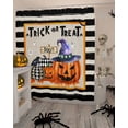 thumbnail image 4 of Halloween Pumpkin Crow Shower Curtain Set ，Waterproof Fabric Shower Curtains Trick Or Treat Black Strips Shower Curtains for Bathroom,Bathroom Decor 54x"78", 4 of 6