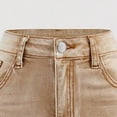 thumbnail image 4 of mgoYE Girls Jeans Size 10 Girls Jeans Cute Heart Bow Print Jeans High Elastic Waisted Denim Trousers Kids Casual Streetwear Wide Leg Baggy Jean Ripped Jeans for Girls(Khaki,7-8 Years), 4 of 8