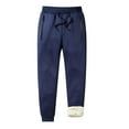 thumbnail image 2 of Mens Warm Fleece Sweatpants Winter Sherpa Lined Joggers, Athletic Active Pants with Zipper Pockets, 2 of 4