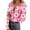 Pink, variant on Amidoa Valentines Womens Tops Knit Long Sleeve Cute Pink Tunic Slim Fit Colorful Buttons Heart Outfits Women Shirt L