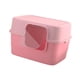 thumbnail image 4 of Caja de arena para mascotas completamente cubierta, inodoro para gatos, arenero, suministros de limpieza para mascotas con Rosa, 4 of 9