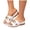 White, variant on Wedge Sandals for Women Open Toe Fashion Slides with Metal Chain Comfortable Slippers with Cushioned Footbed for Summer White Size 9