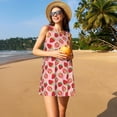 thumbnail image 3 of Bingfone Strawberries Print Women's Sleeveless Dress, Loose Fit Summer Casual Dress, Comfortable and Lightweight Dress for Daily Wear, 3 of 7