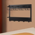 thumbnail image 1 of Organizador de botellas, soporte de pared para almacenamiento de vasos, regalo, gran estante de metal para botellas de agua, soporte de almacenamiento negro 4 tazas, 1 of 8