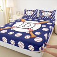 thumbnail image 4 of Erosebridal Baseball Gamer D Personalized Initial Queen Sheet Sets 4 Pieces for Boys Girls,Sport Theme Bed Set for Teens,Microfiber Bedroom Decor, 4 of 5