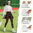 thumbnail image 7 of SCRAWLGOD Cherry Leaf Black Stylish Sporty Skirt with Leggings for Women Non See-Through Stretchy Pickleball Skorts Leggings Moisture-Wicking Running Clothing, XS, 7 of 7