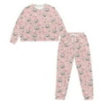thumbnail image 5 of FOR U DESIGNS Pink Koala Women 2 Piece Pajamas Sets Long Pants and Crew Neck Tops Size M Drawstring Nightwear Sets Long Sleeve Sleepwear Soft with Pockets for Women, 5 of 6