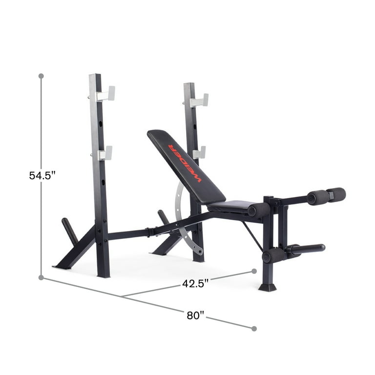 Weider Legacy Adjustable Olympic Bench and Rack with Leg Developer 510 Lb. Weight Limit Walmart