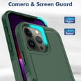 thumbnail image 5 of Defender Case for iPhone 13 Pro Max 6.7'' - Heavy Duty 1 in 1 Design Rugged Full Body Dustproof Shockproof Bumper Non-Slip Protective Cover,Green,For iPhone 13 Pro Max, 5 of 10