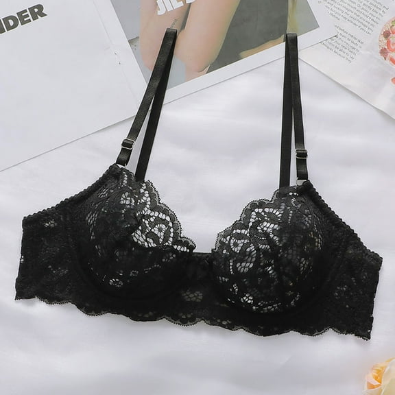 Jsaierl Women's Lace Bras Plus Size Support T-shirt Bras Seamless Sexy Bralettes Flexed Fit Breathable Full Figure Bras