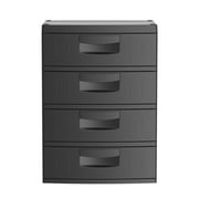 Hyper Tough 4 Drawer Plastic Garage Cabinet 18.7"D x 25.39"W x 35.31"H, Black Matte