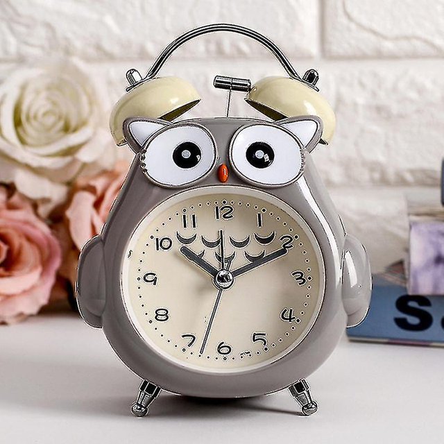 Reloj despertador para niños Loud Owl Reloj despertador analógico silencioso sin tictac con luz nocturna - Gris ACTIVE Biensenido a ACTIVE