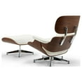 thumbnail image 4 of Pasargad Home Portofino Leather Lounge Chair with Ottoman, 4 of 5