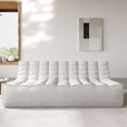 thumbnail image 4 of Sodrens Modern Sectional Sofa,Waffle modular sofa,Lazy Sofa Floor Sofa Foam Sofa Chenille Couch for Bedroom,Living Room and Apartment,3-Seat Sofa,Light Gray, 4 of 11