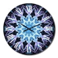 thumbnail image 2 of Designart "Fractal Flowers in Turquoise and White IV" Modern Geometric Oversized Wall Clock, 2 of 5