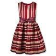 thumbnail image 2 of Bonnie Jean Girls' 2-Piece Sleeveless Stripe Dress - burgundy, 10 (Big Girls), 2 of 2