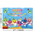 thumbnail image 1 of Suministros y decoraciones para fiestas de cumpleaños de tiburón, telón de fondo para fotos de 5 x 3 pies para niño y niña, fiesta de bienvenida al bebé, decoración de pared del dormitorio para niños Zhivalor OTTO-ZYS-0046, 1 of 5