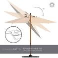 thumbnail image 5 of Grand Patio 10 ft Offset Patio Umbrella, Cantilever Umbrella with Crank & Dual Tilt, Faux Wood Grain Aluminum Large Umbrella, Champagne, 5 of 11